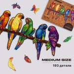 Пазл деревянный UNIDRAGON Игривые попугаи размер 44x25 см 193 детали