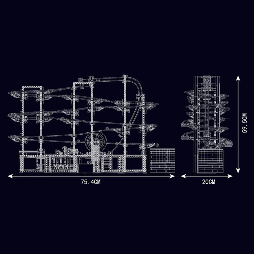 Конструктор Mould King Marble Run — забег шариков 2438 деталей - фото 7