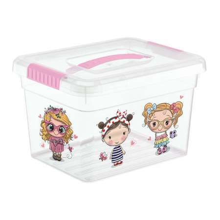 Ящик для хранения FunBox Kids с ручкой 5л с декором Девочки