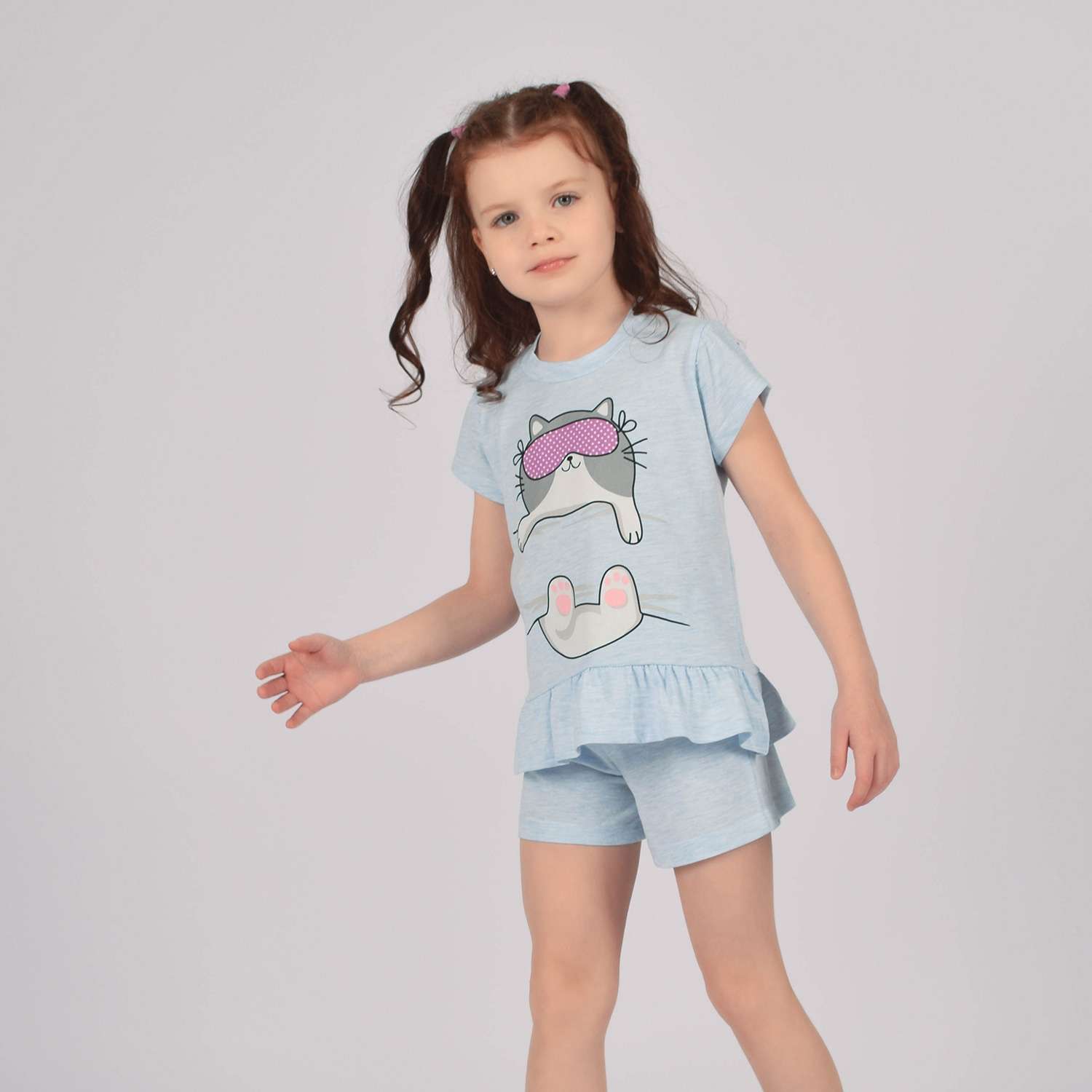 Пижама Счастливая малинка М-1511 голубой - фото 2
