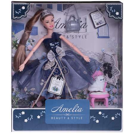 Кукла ABTOYS Вечерний раут с диадемой в платье с двухслойной юбкой русые волосы 30см