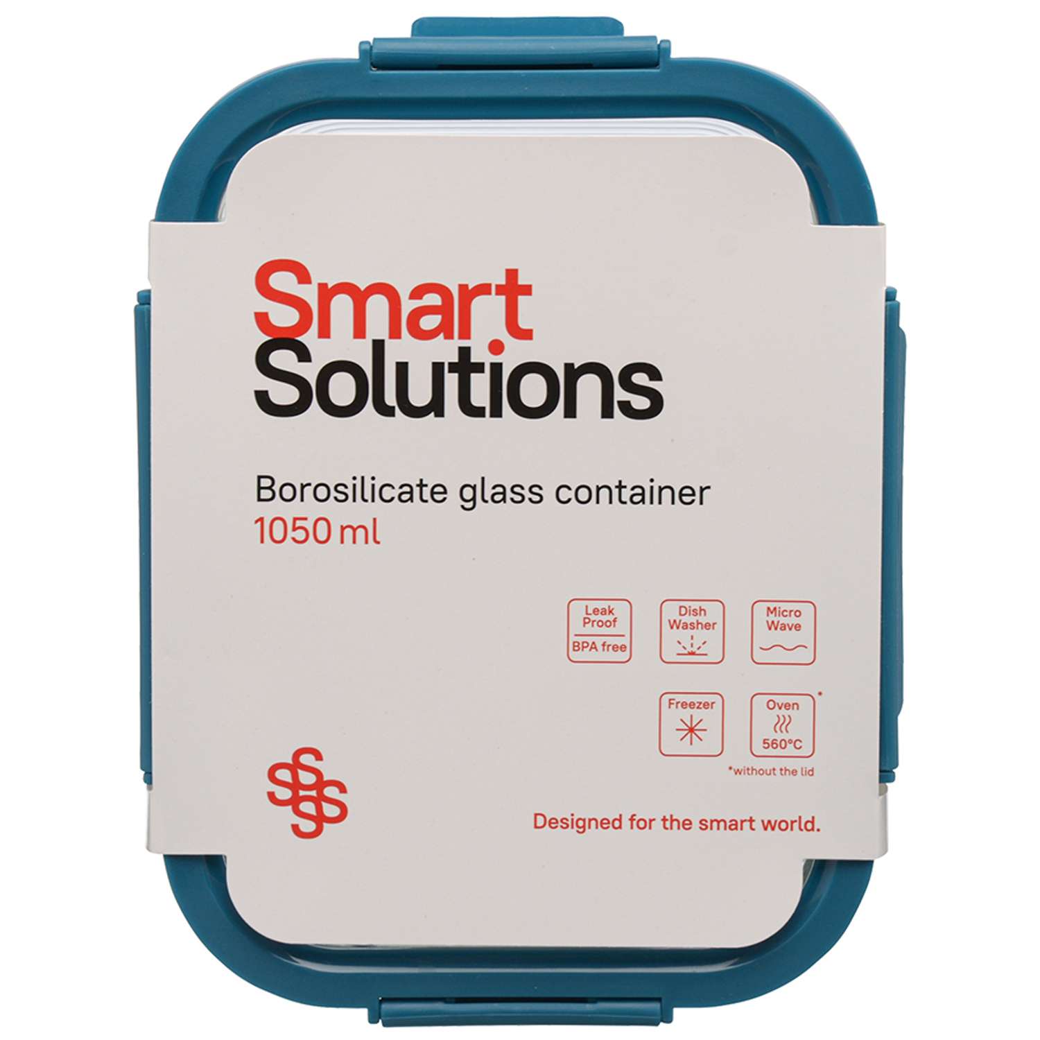 Контейнер для еды Smart Solutions стеклянный 1050 мл темно-синий - фото 6