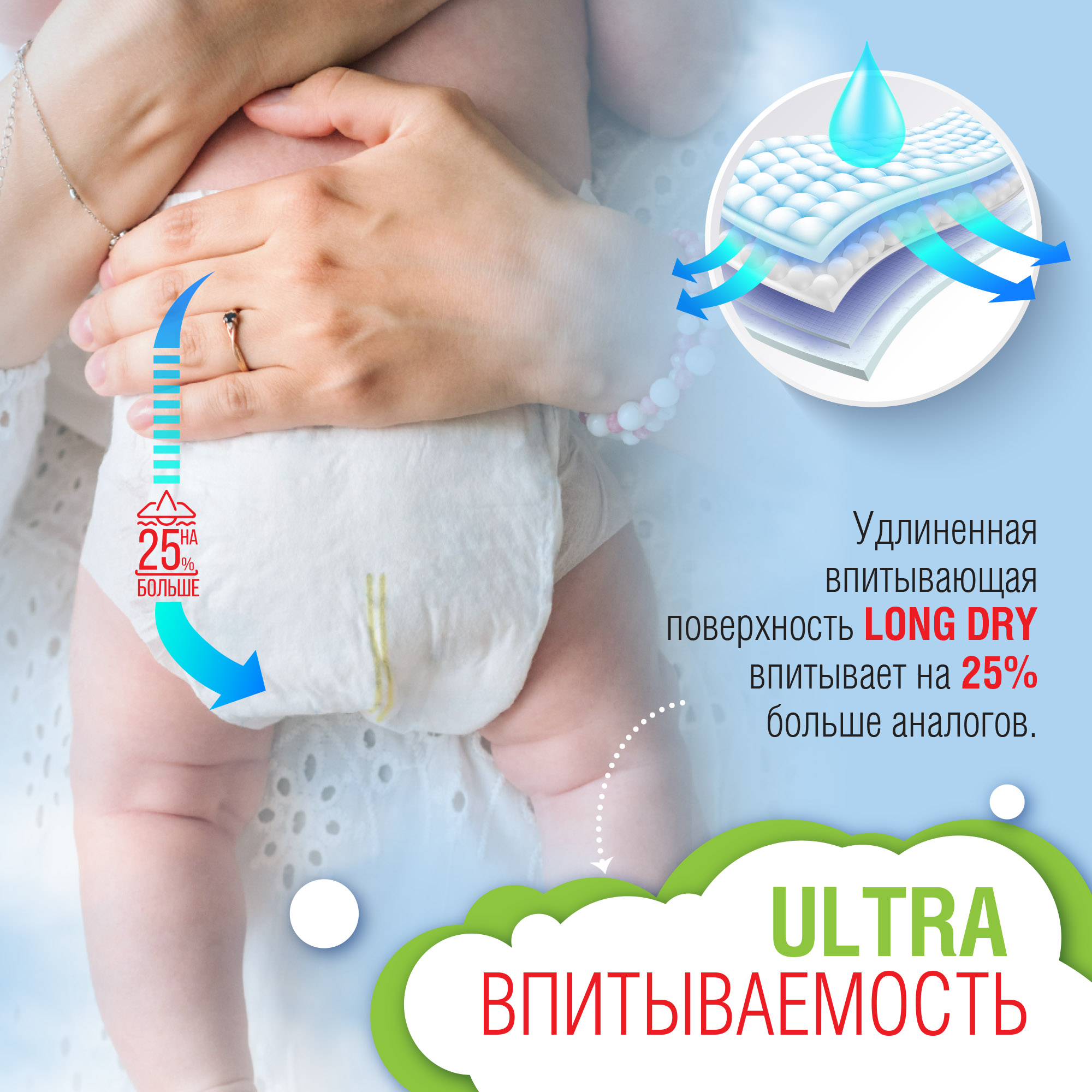 Подгузники-трусики Ekitto 6 размер XXL для новорожденных детей от 15-20 кг 32 шт - фото 6