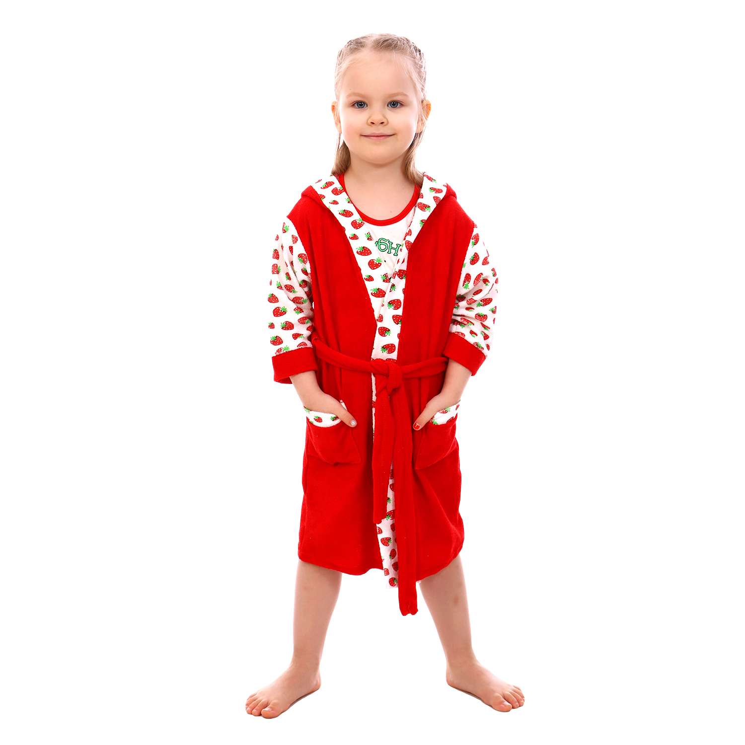 Халат Детская Одежда 8002М/красный - фото 1
