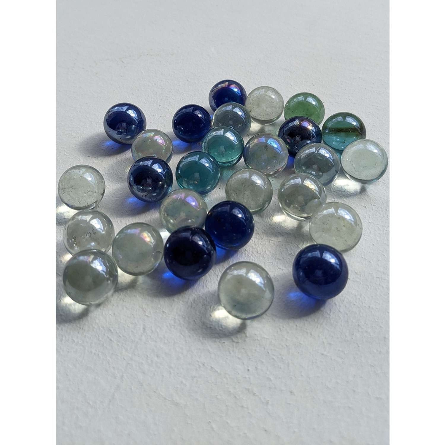 Стеклянные шарики Riota камешки марблс/грунт стеклянный прозрачный голубой синий 16 мм 30 шт - фото 2