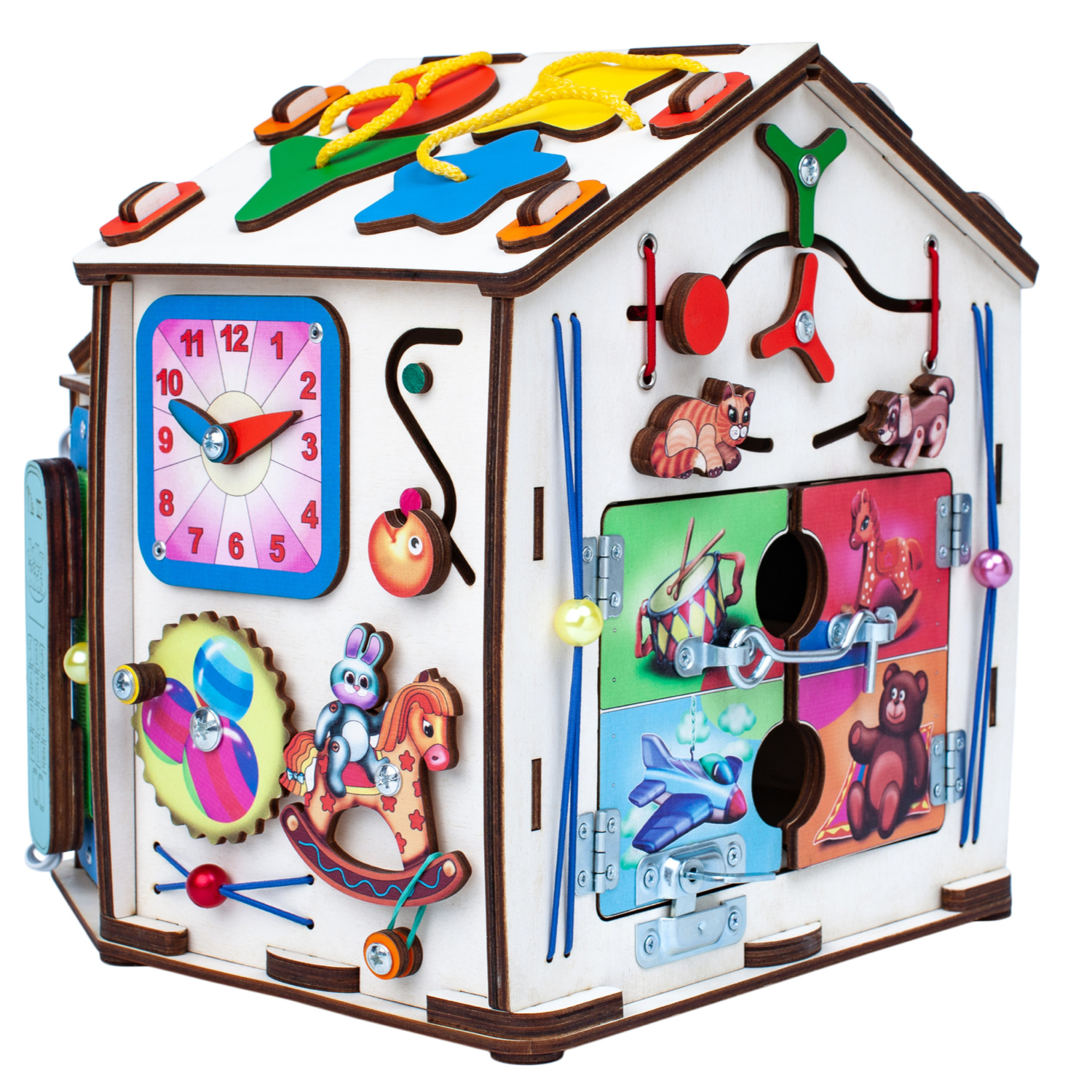 Бизиборд Jolly Kids развивающий домик со светом Игрушки - фото 2