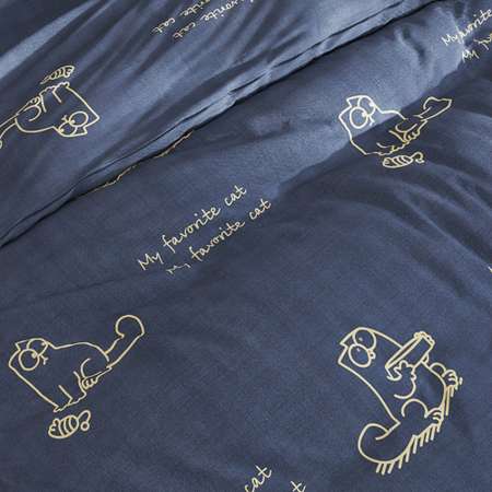 Комплект постельного белья Anna Maria Котики Грей на синем полутороспальный