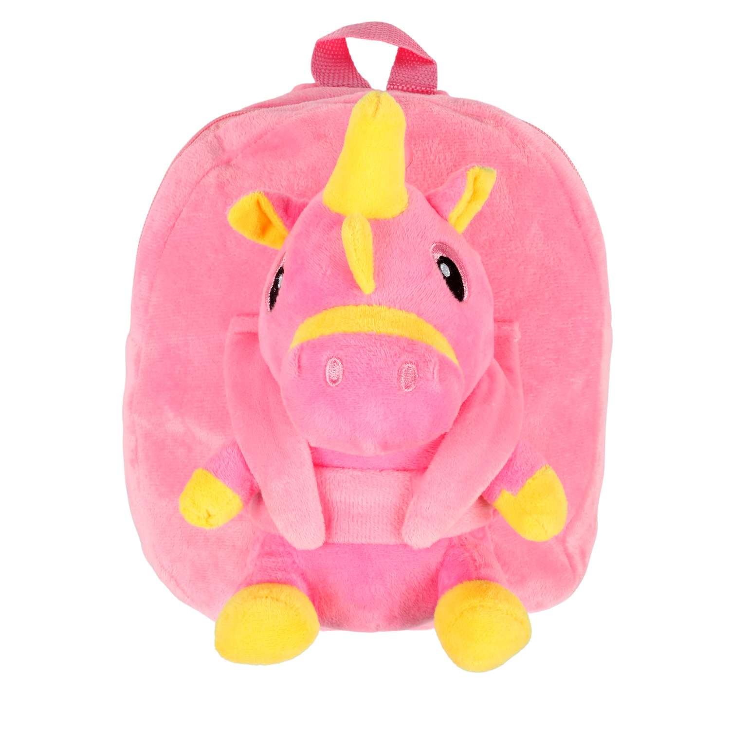 Рюкзак с игрушкой Little Mania розовый Дракоша с желтым - фото 1