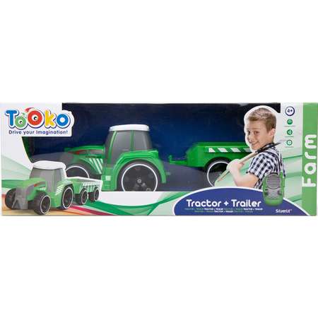 Игровой набор Tooko Трактор на ИК с прицепом