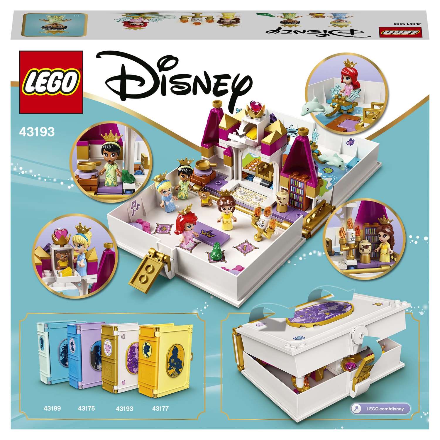 Конструктор LEGO Disney Princess Книга сказочных приключений Ариэль Белль Золушки и Тианы 43193 - фото 3