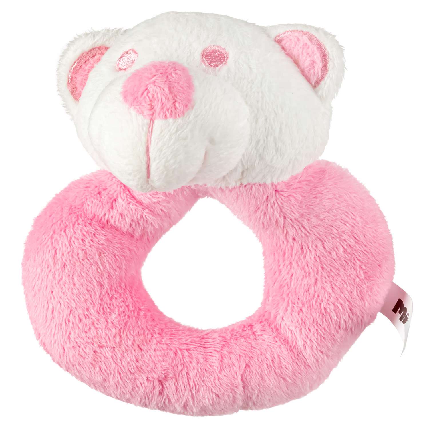 Погремушка Mioshi милый медвежонок 12 см розовый - фото 1
