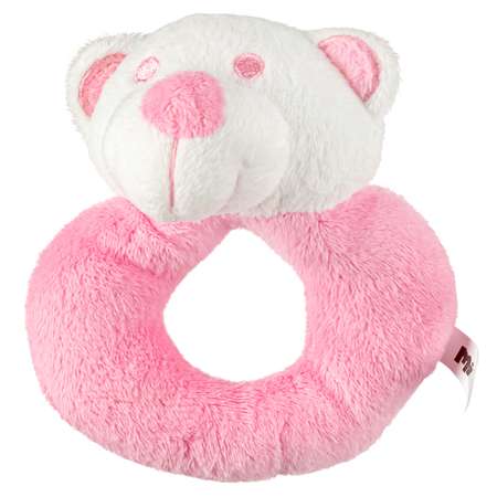 Погремушка Mioshi милый медвежонок 12 см розовый