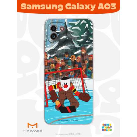 Силиконовый чехол Mcover для смартфона Samsung Galaxy A03 Союзмультфильм Бросок И Гол