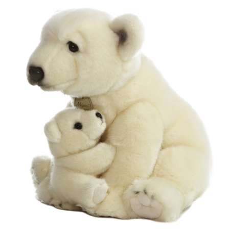 Мягкая игрушка Aurora Полярная медведица с медвежонком(11679A)