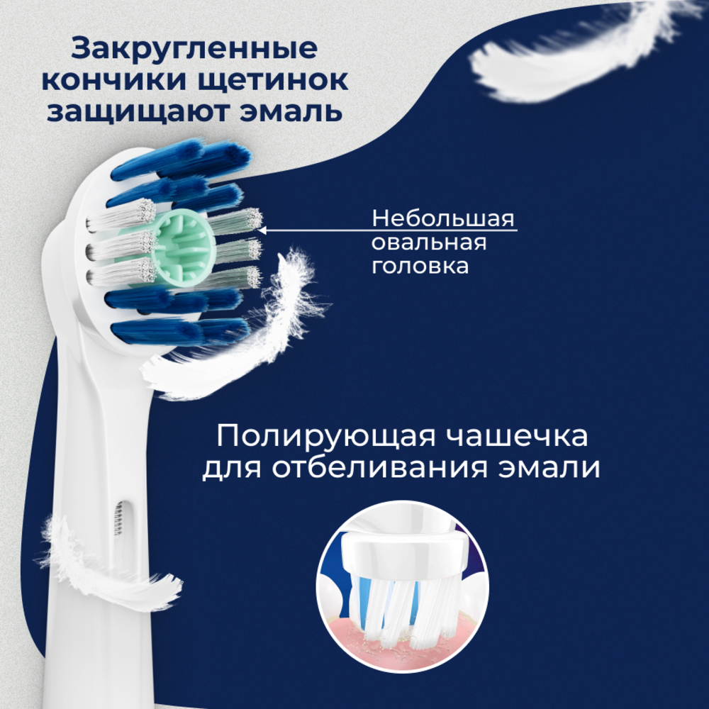 Насадка на зубную щетку BEIBER совместимая с Oral-b white 4 шт - фото 5