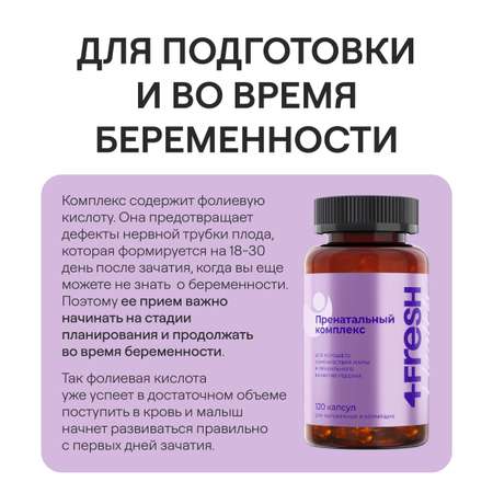 Витамины и минералы 4fresh Прентальный комплекс 120 шт