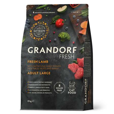 Корм для кошек GRANDORF FRESH ягненок с бататом 8кг