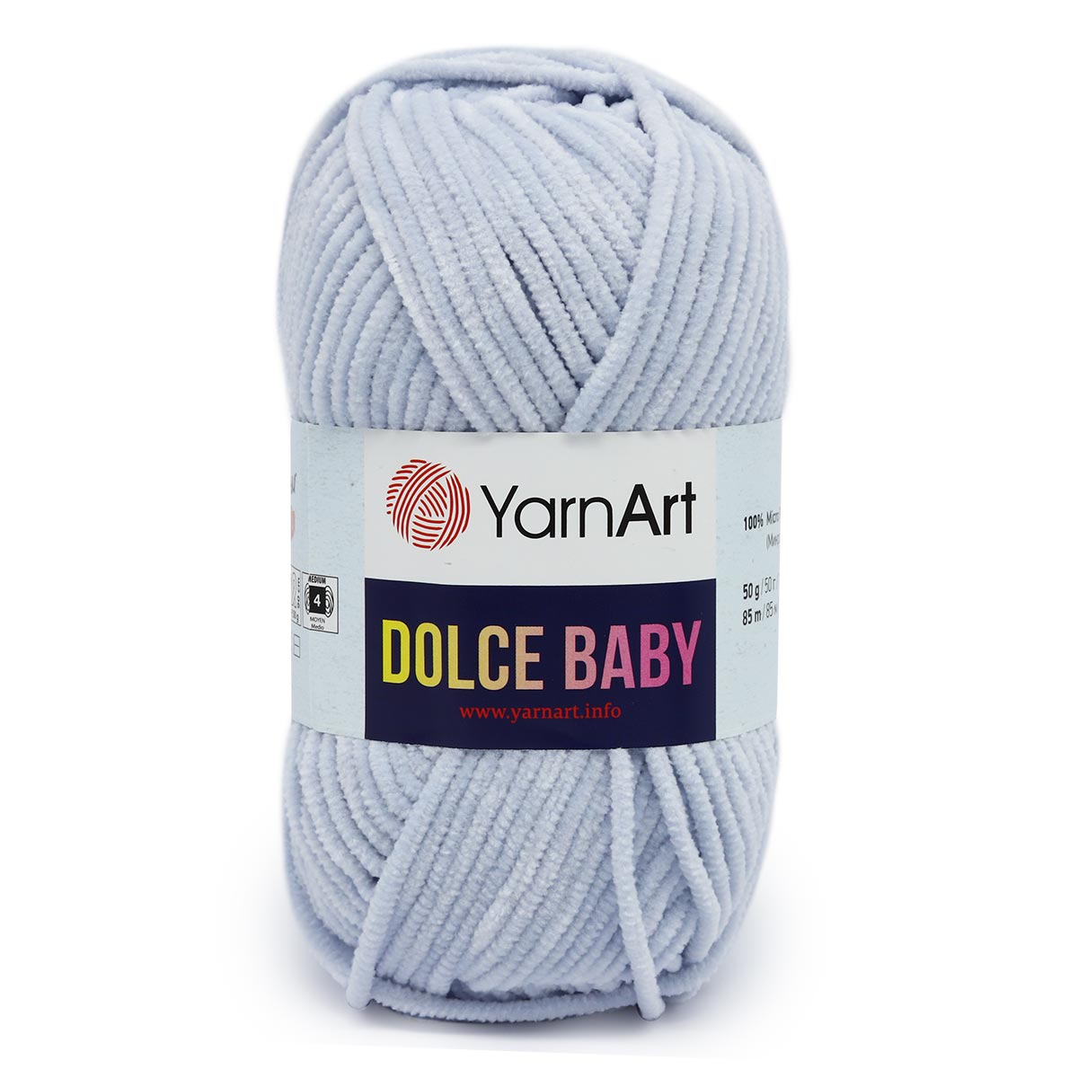 Пряжа для вязания YarnArt Dolce Baby 50 гр 85 м микрополиэстер плюшевая 5 мотков 776 голубой - фото 6