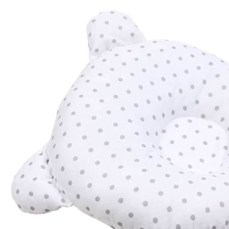 Подушка Amarobaby First Pillow Горошек Серый