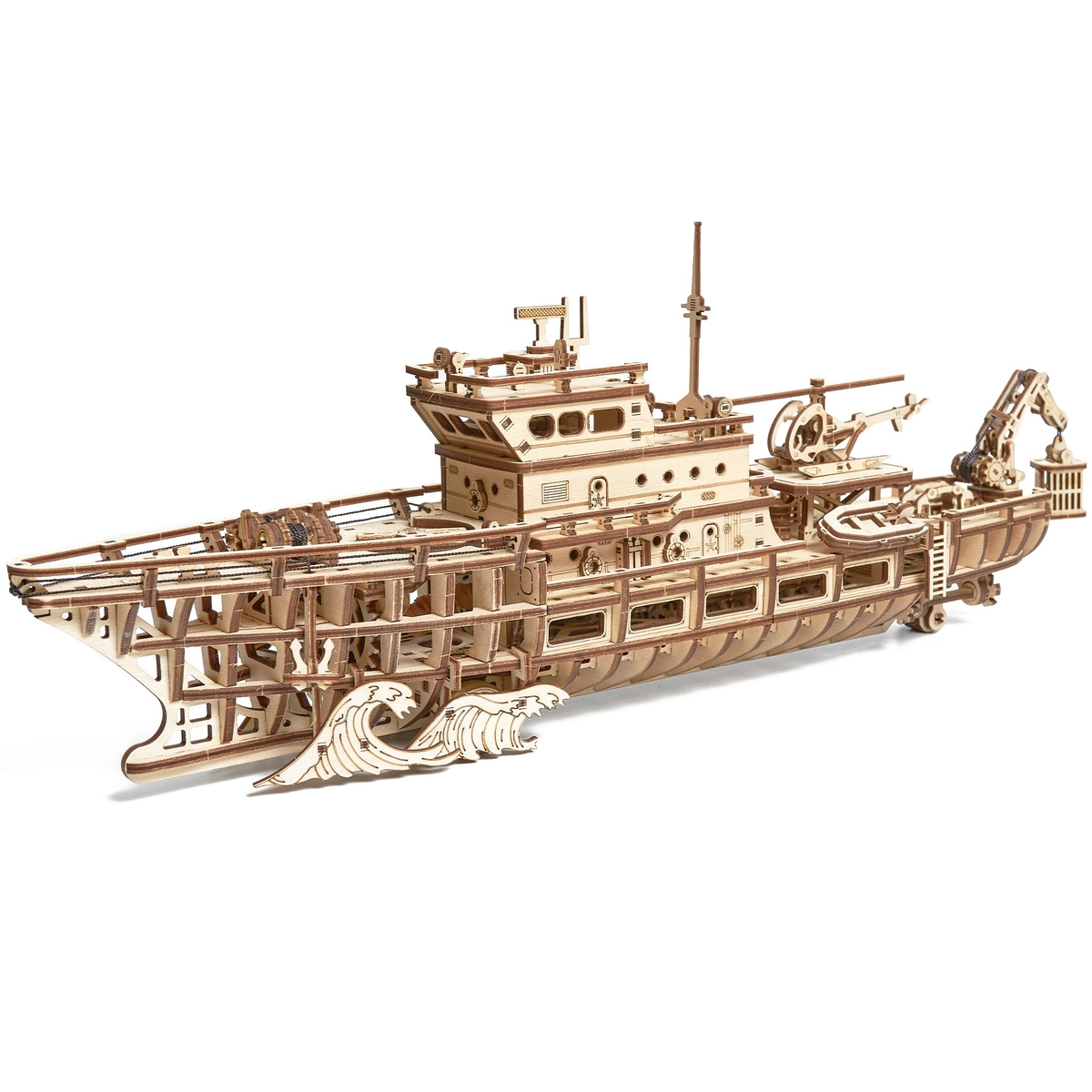 Сборная модель Wood Trick Исследовательская Яхта. Корабль - фото 10