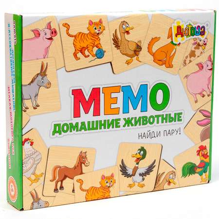 Мемори Sima-Land «Домашние животные» 24 деревянных элемента