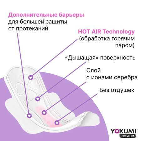 Прокладки женские YOKUMI Premium Ultra Night 7 шт*2