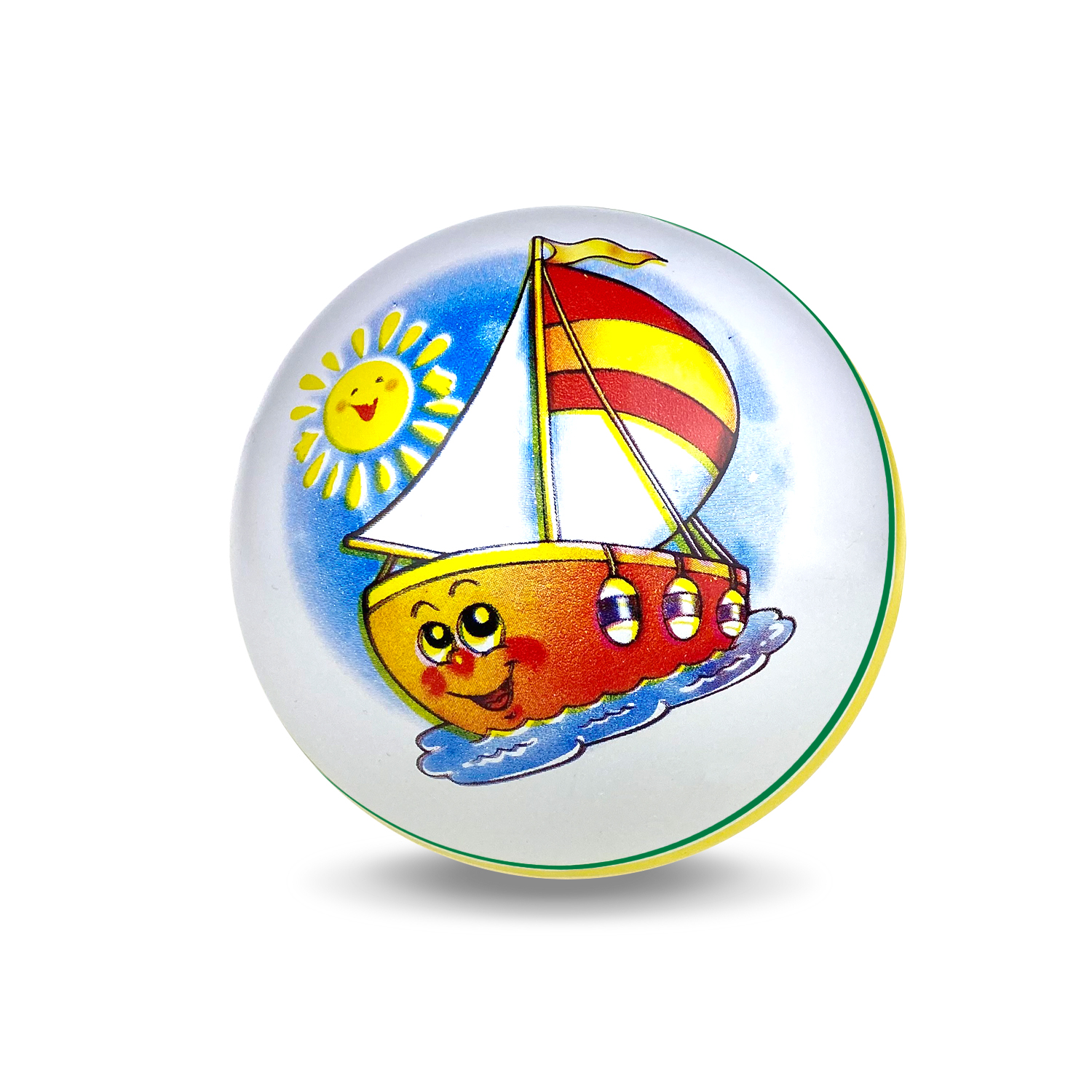 Мяч ЧАПАЕВ диаметр 150 мм Кораблик зеленый - фото 2