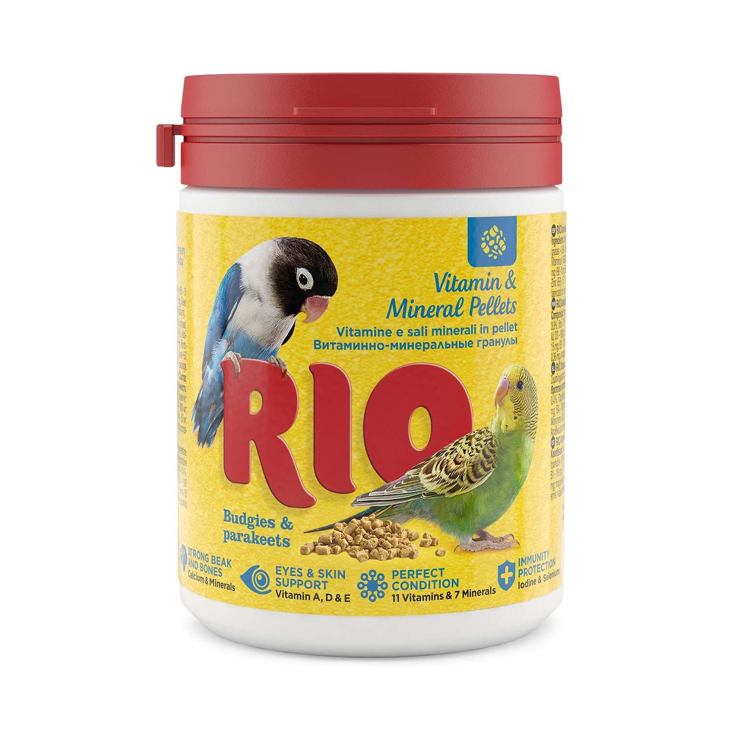 Лакомство для попугаев Rio 120г витаминно-минеральные гранулы для волнистых и средних попугаев - фото 1