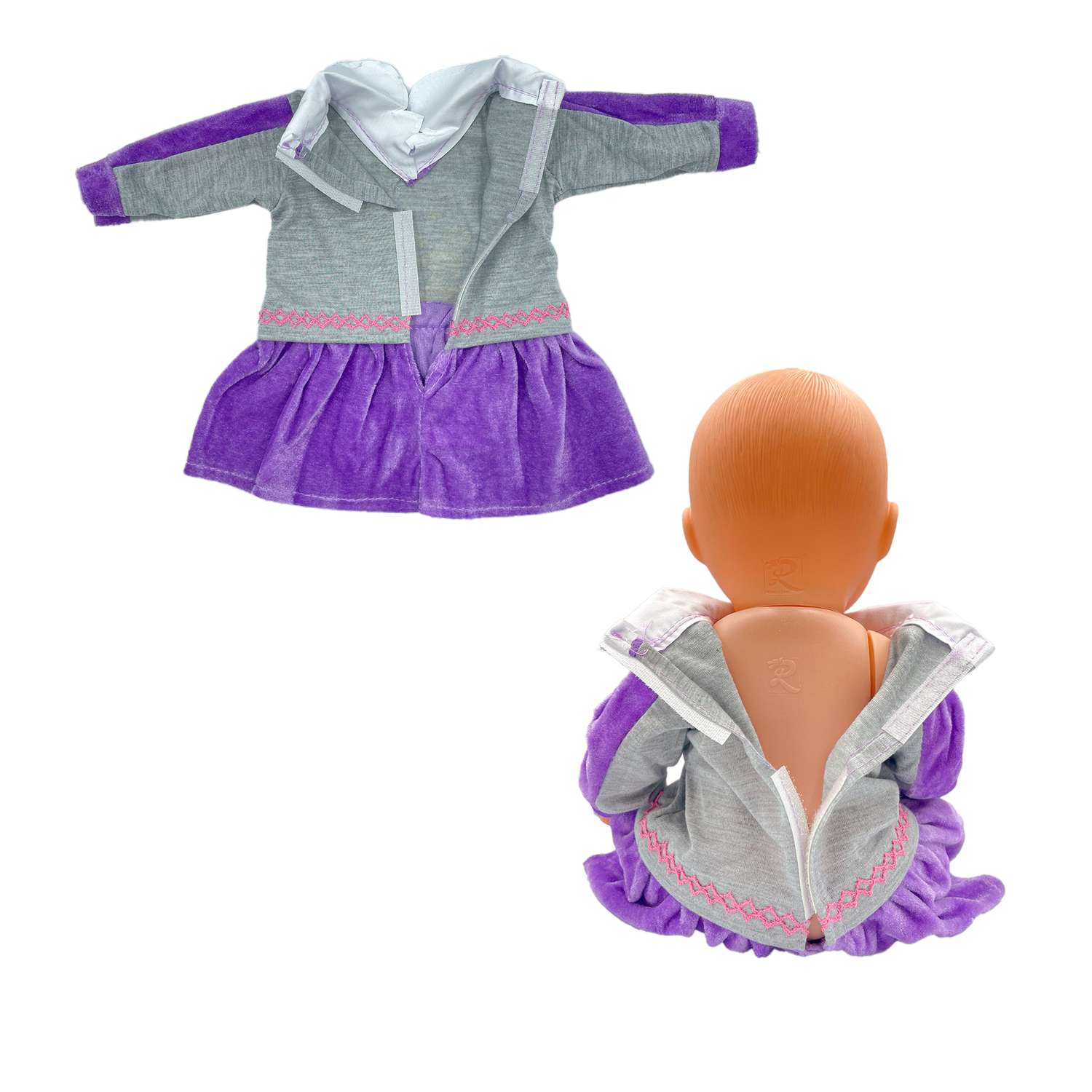 Одежда для пупса SHARKTOYS для кукол 38-43 см платье утепленное Зайка 33800015 - фото 2