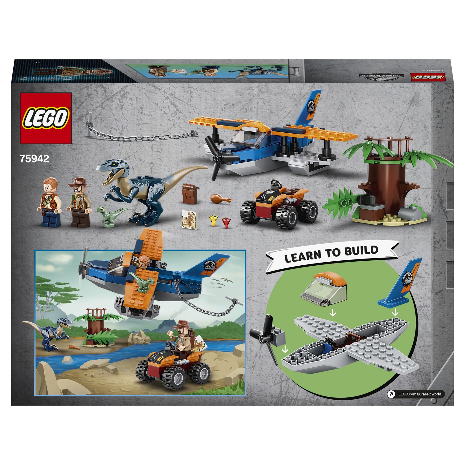 Конструктор LEGO Jurassic World Велоцираптор: спасение на биплане 75942 - фото 3