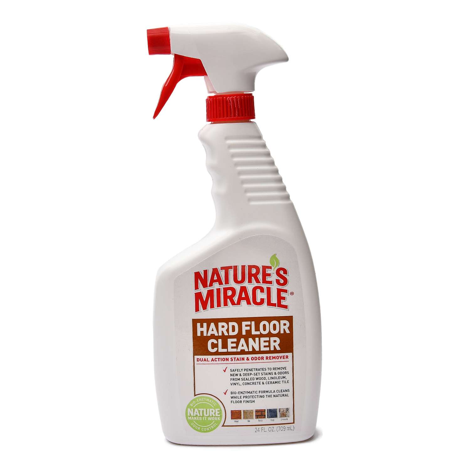 Средство от пятен и запахов Natures Miracle Hard Floor Cleaner для твердых покрытий полов спрей 710 мл - фото 1