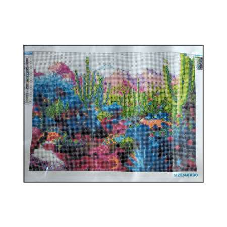 Алмазная мозаика Seichi Пейзаж с кактусами 30х40 см