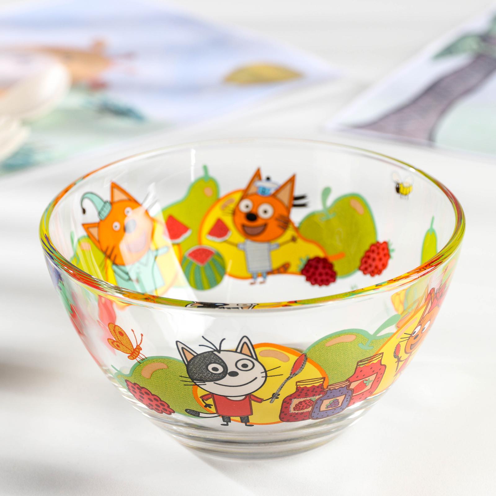 Набор посуды детский Sima-Land Три кота фрукты миска кружка тарелка - фото 3