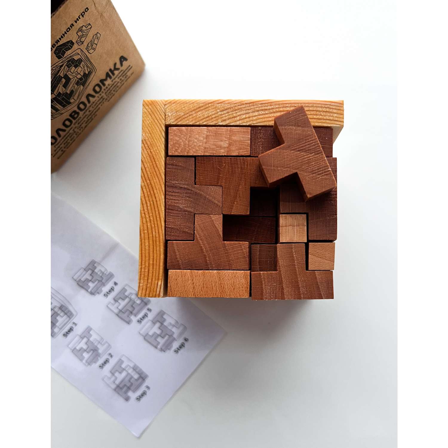 Головоломка KRONA куб деревянный - фото 2