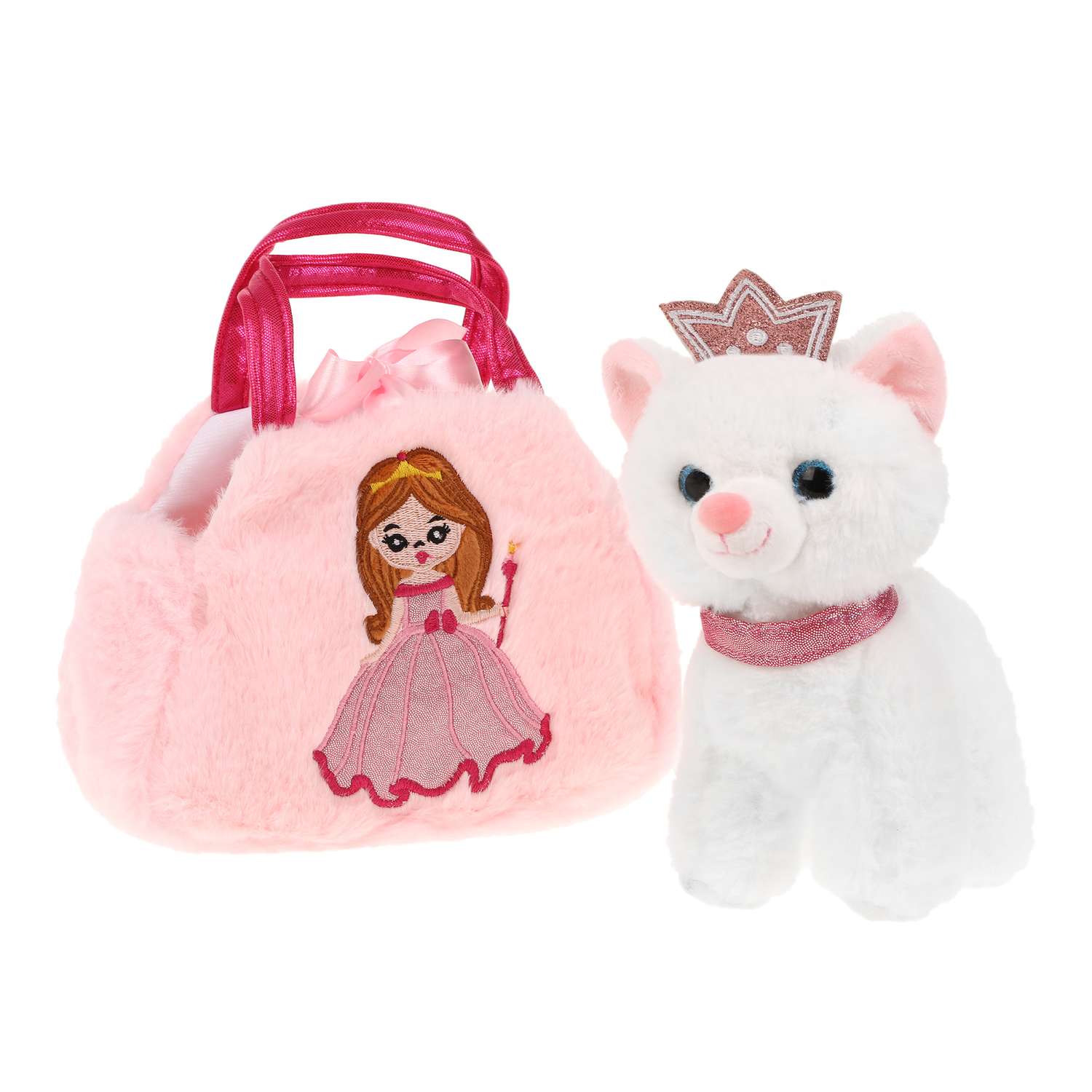 Мягкая игрушка Fluffy Family Котенок Принцесса 18 см в сумочке - фото 1