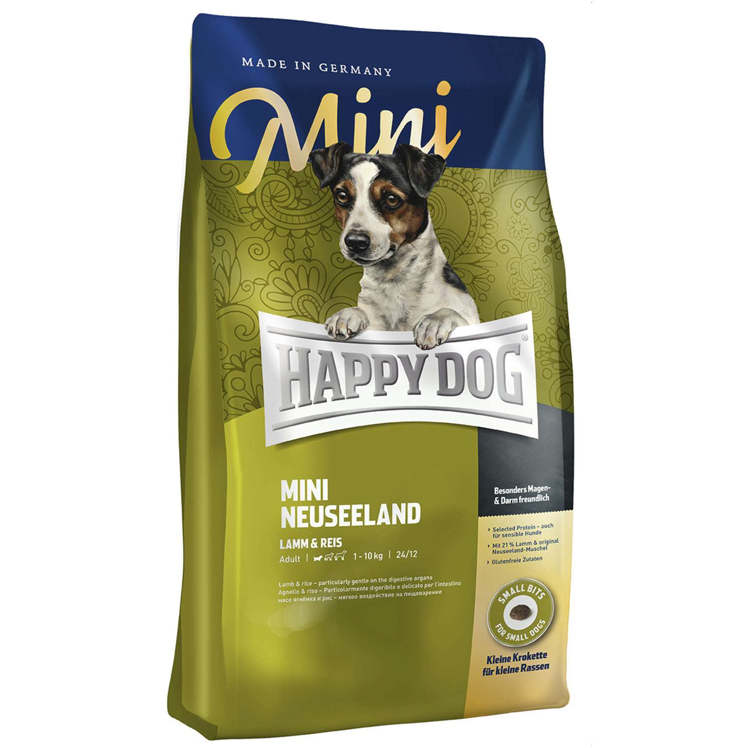Корм для собак Happy Dog Supreme Mini Новая Зеландия ягненок-рис 1кг - фото 1