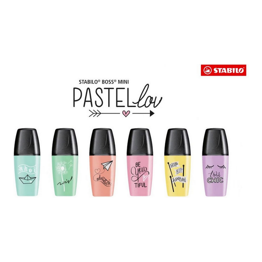 Текстовыделитель STABILO Boss mini Pastellove 6 пастельных цветов - фото 3