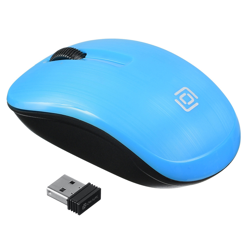 Мышь OKLICK 525MW голубой оптическая (1000dpi) беспроводная USB (2but) - фото 1