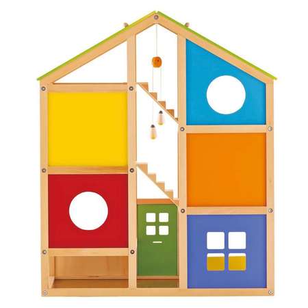 Кукольный домик Hape Времена года с двусторонней крышей и мебелью 36 предметов