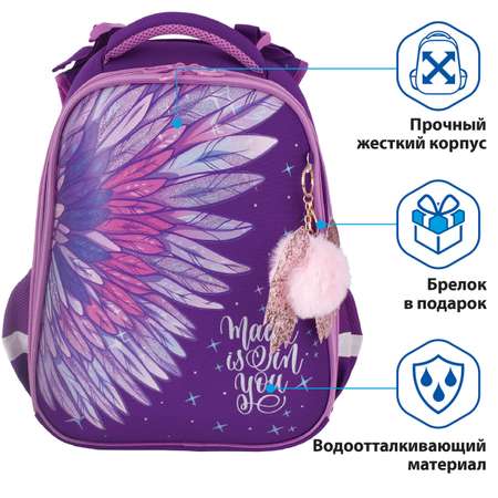 Ранец Brauberg Premium 2 отделения с брелком Wings