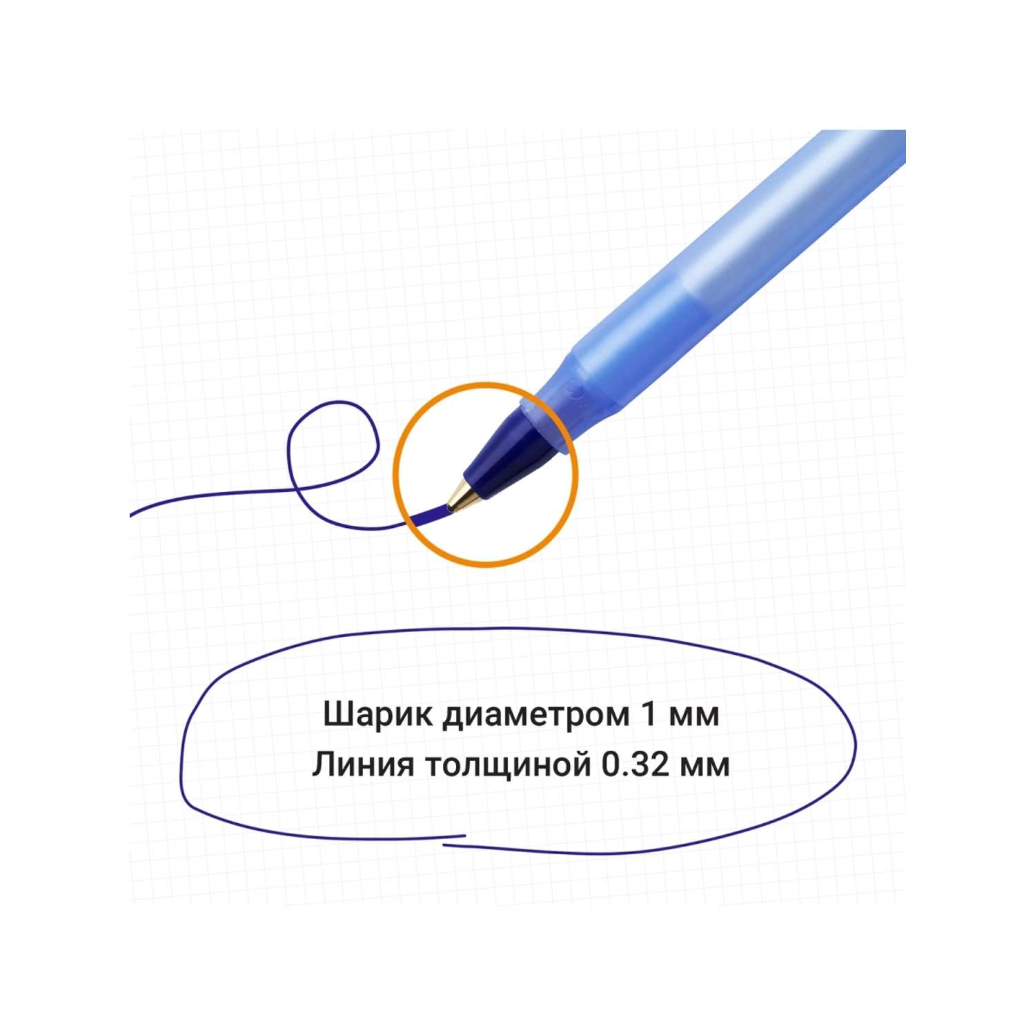 Ручка шариковая BIC Round Stic Classic синий 3 шт - фото 2