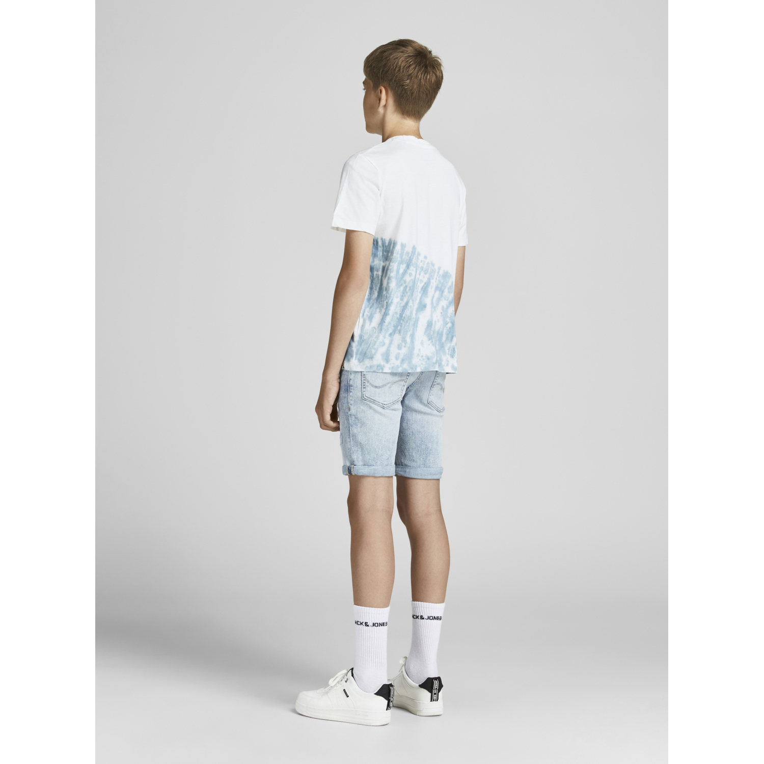 Футболка JACK AND JONES JUNIOR 12189322/Cloud Dancer/ENSIGNBLUE - фото 3