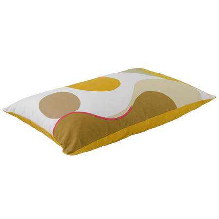 Подушка Tkano декоративная из хлопка горчичного цвета с авторским принтом 30х50