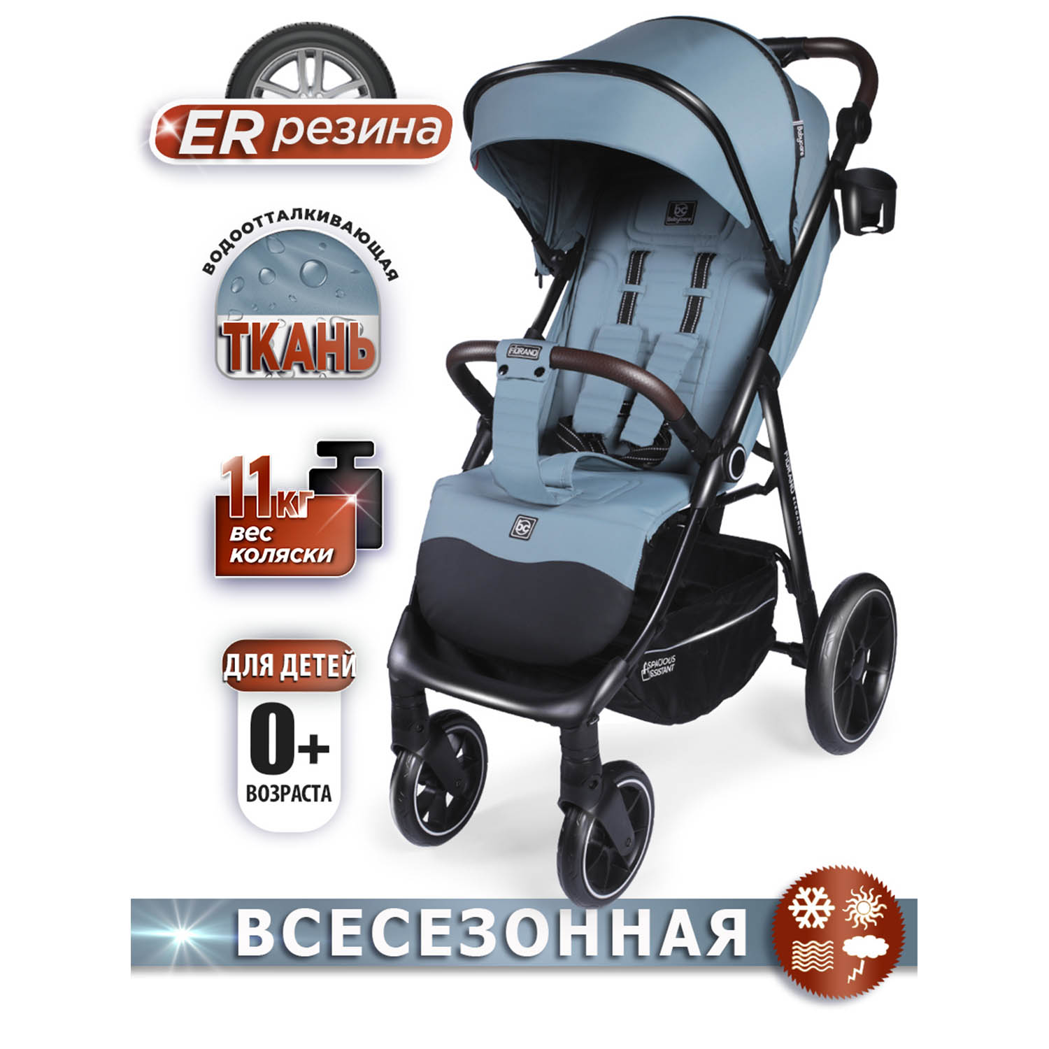 Коляска BabyCare Fiorano дымчатый изумруд - фото 1