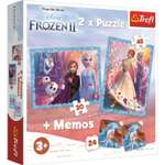 Пазл Trefl 2 в 1 Мемос Загадочная земля Frozen