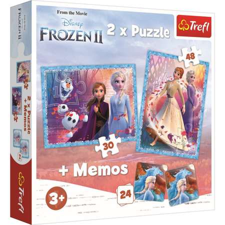 Пазл Trefl 2 в 1 Мемос Загадочная земля Frozen