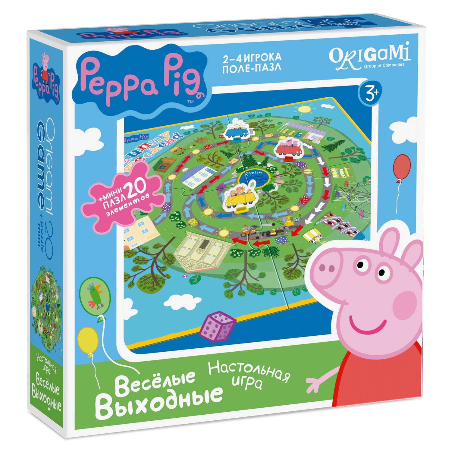 Настольная игра ORIGAMI PeppaPig поле-пазл в ассортименте - фото 4