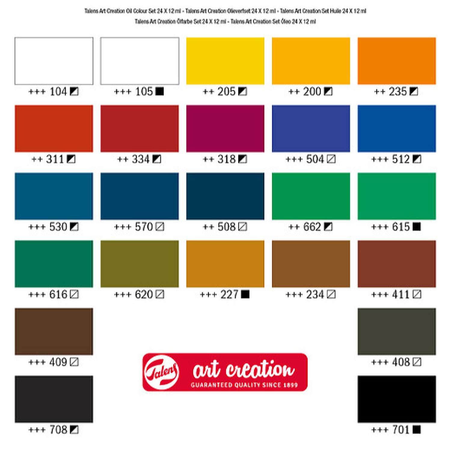 Набор масляных красок Talens Art Creation Art Creation 24 цвета в тубах по 12 мл в картонной упаковке - фото 5