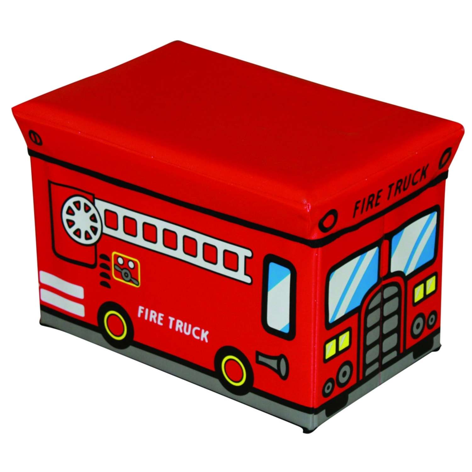 Пуф-короб Uniglodis для хранения игрушек Пожарная машина красный - фото 1