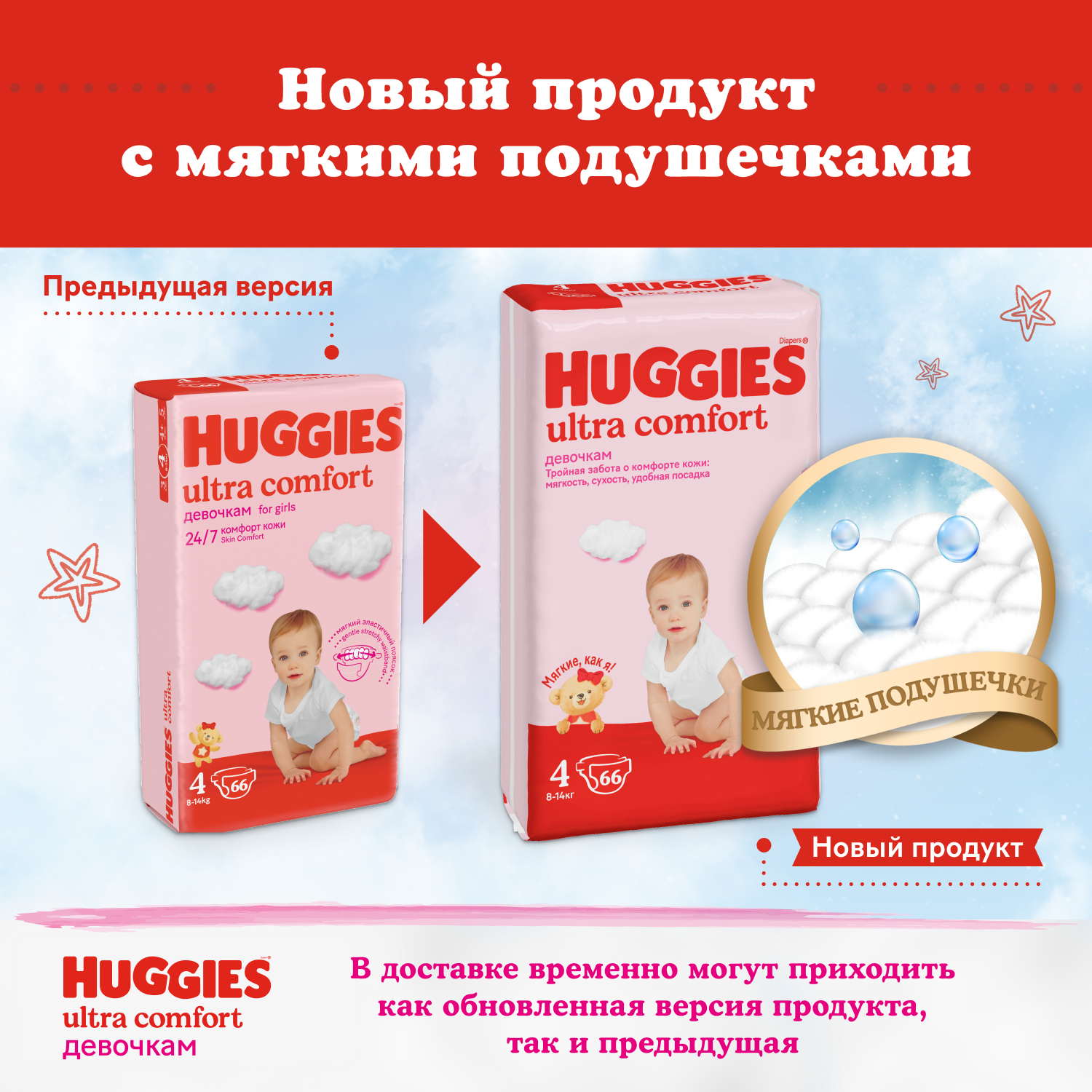 Подгузники Huggies Ultra Comfort для девочек 5 (12-22 кг) 56 шт. 9402532 - фото 3